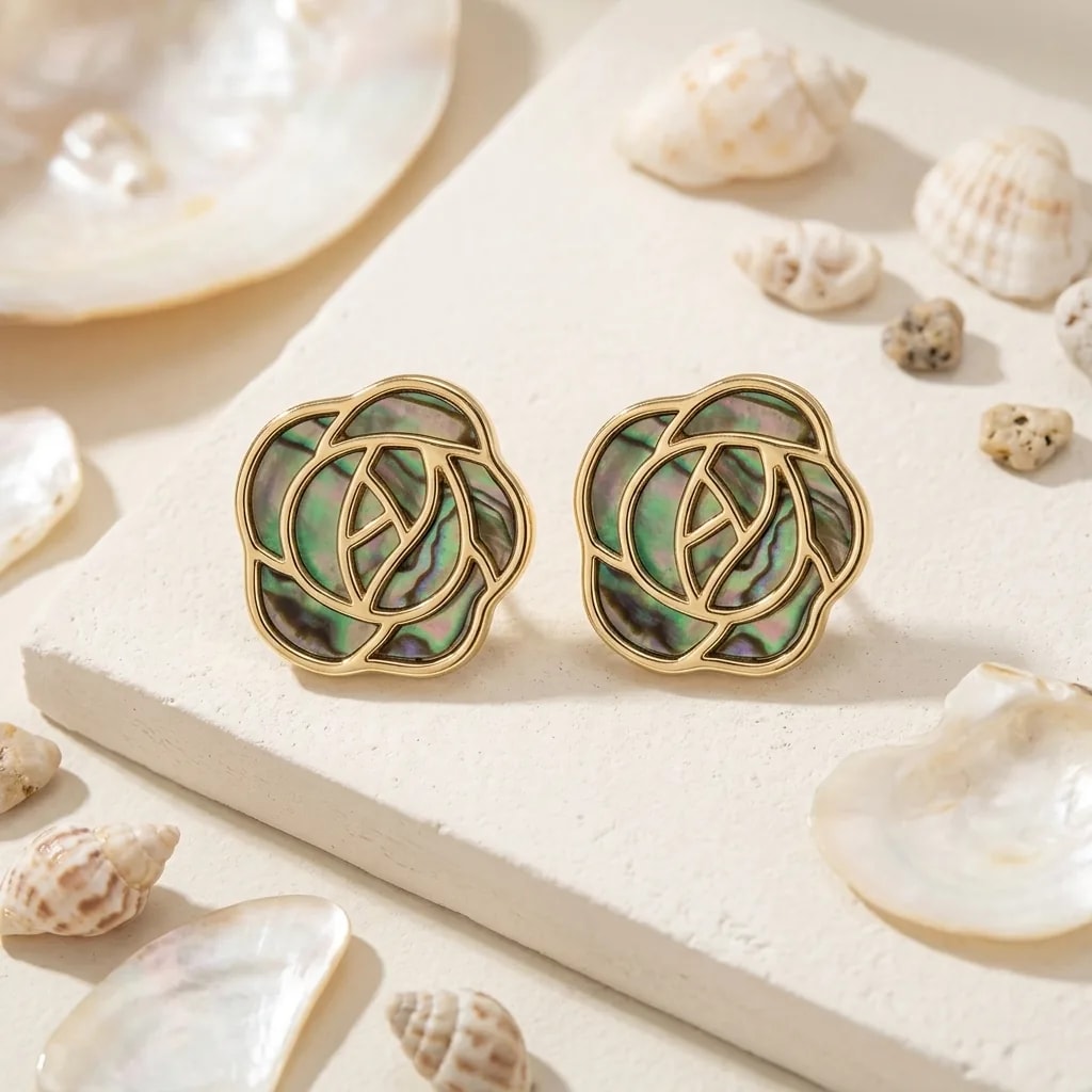 Iridescent Petal Stud