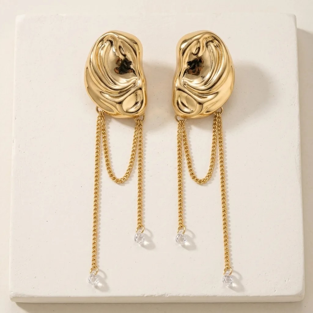 Golden Sway Drop Earrings