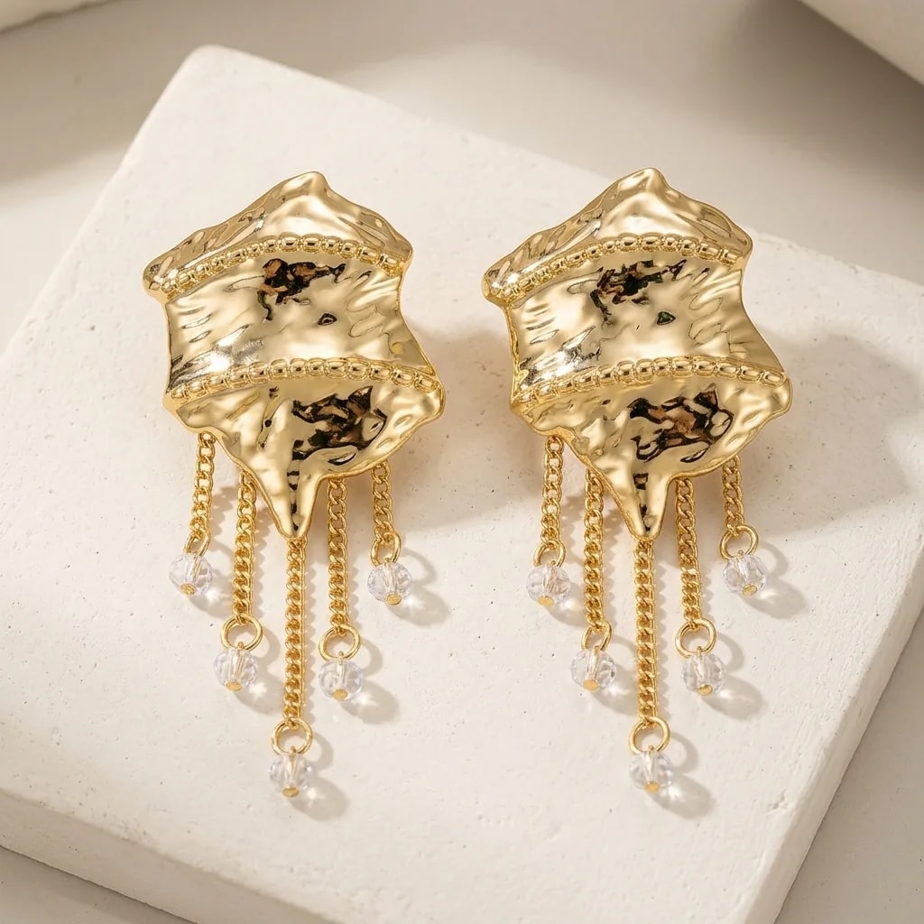 Golden Sea Drizzle Drop Earrings