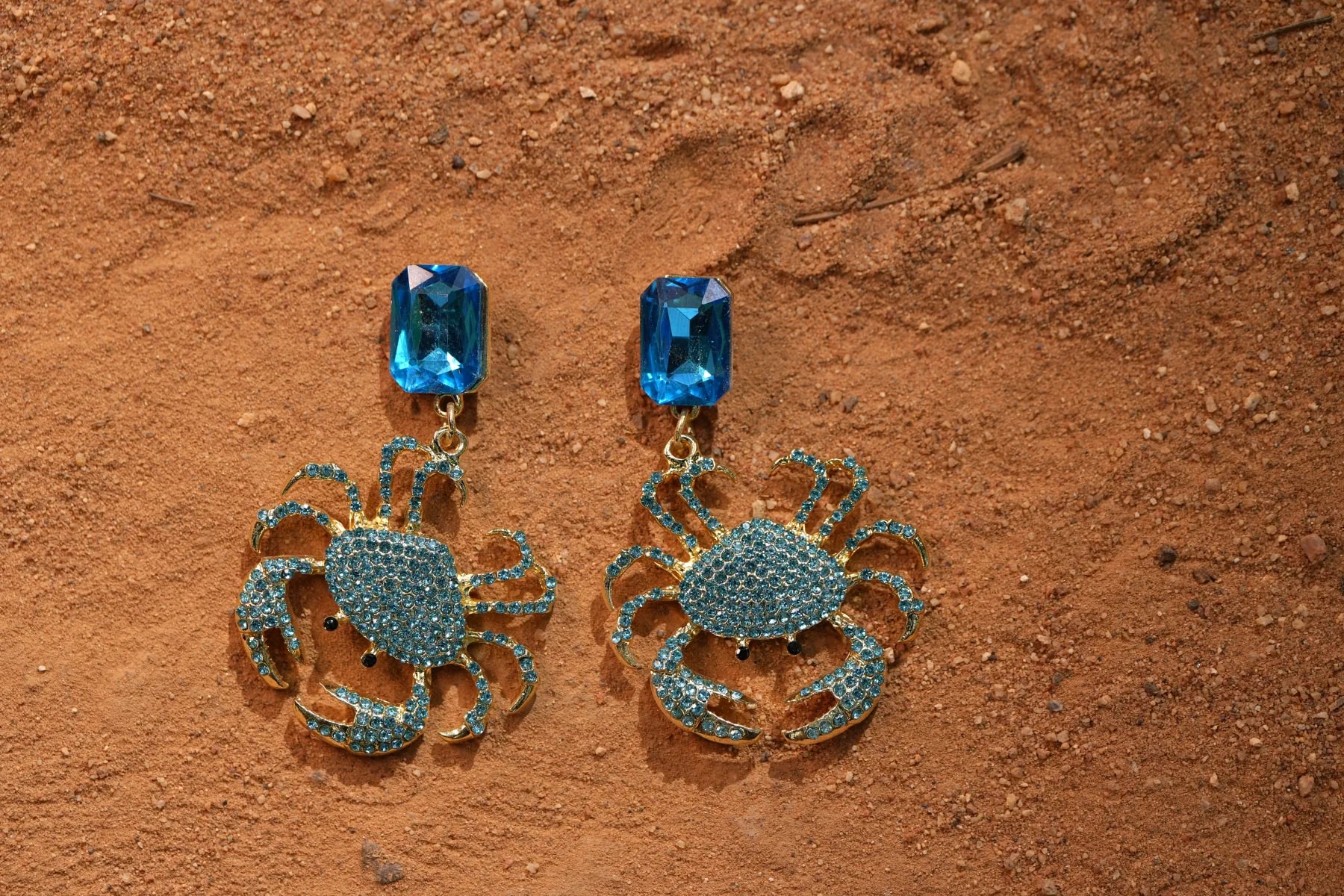Azure Crab Statement Earrings