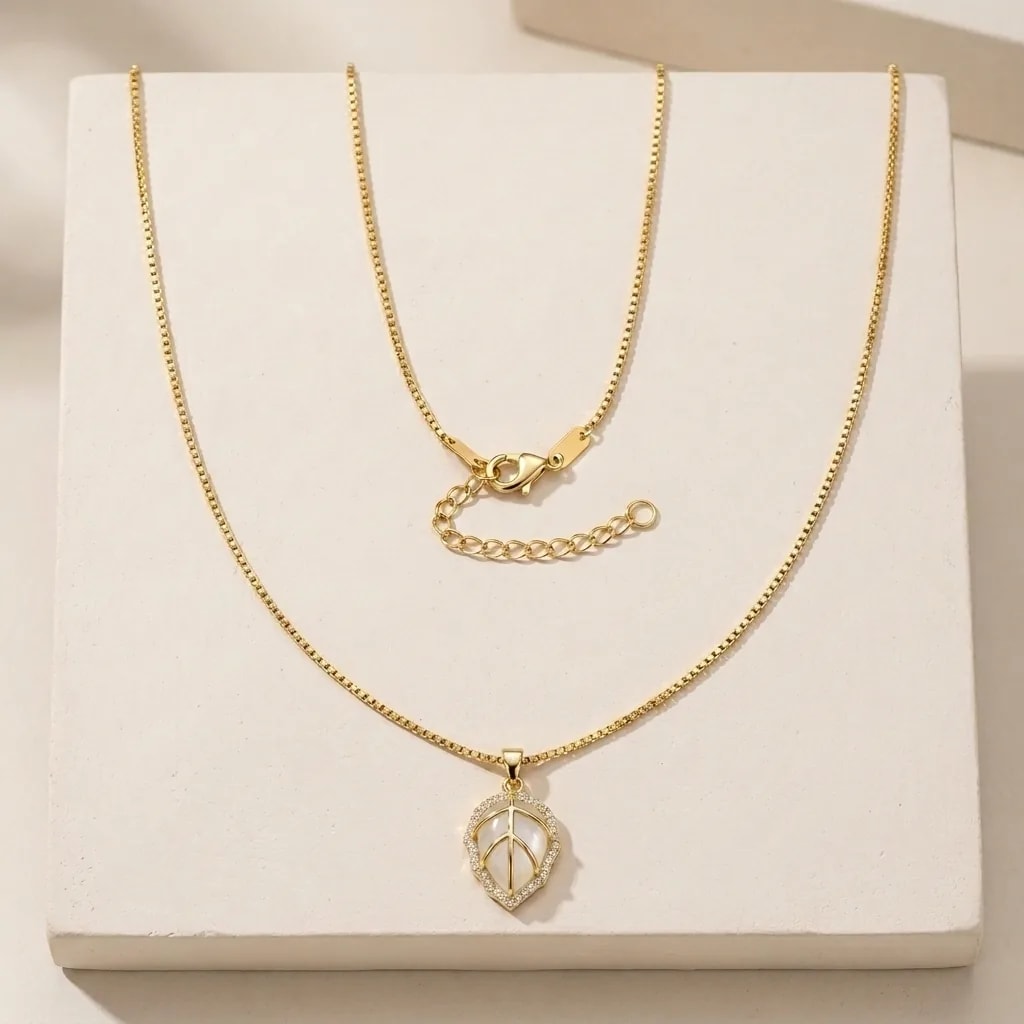 Crystal Leaf Necklace