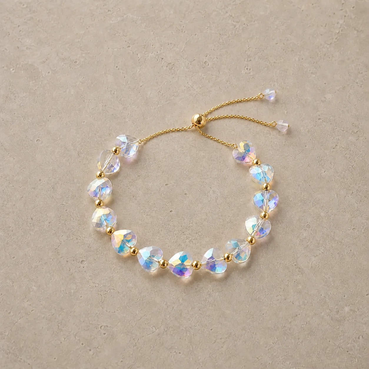 Crystal Heart Beaded Bracelet