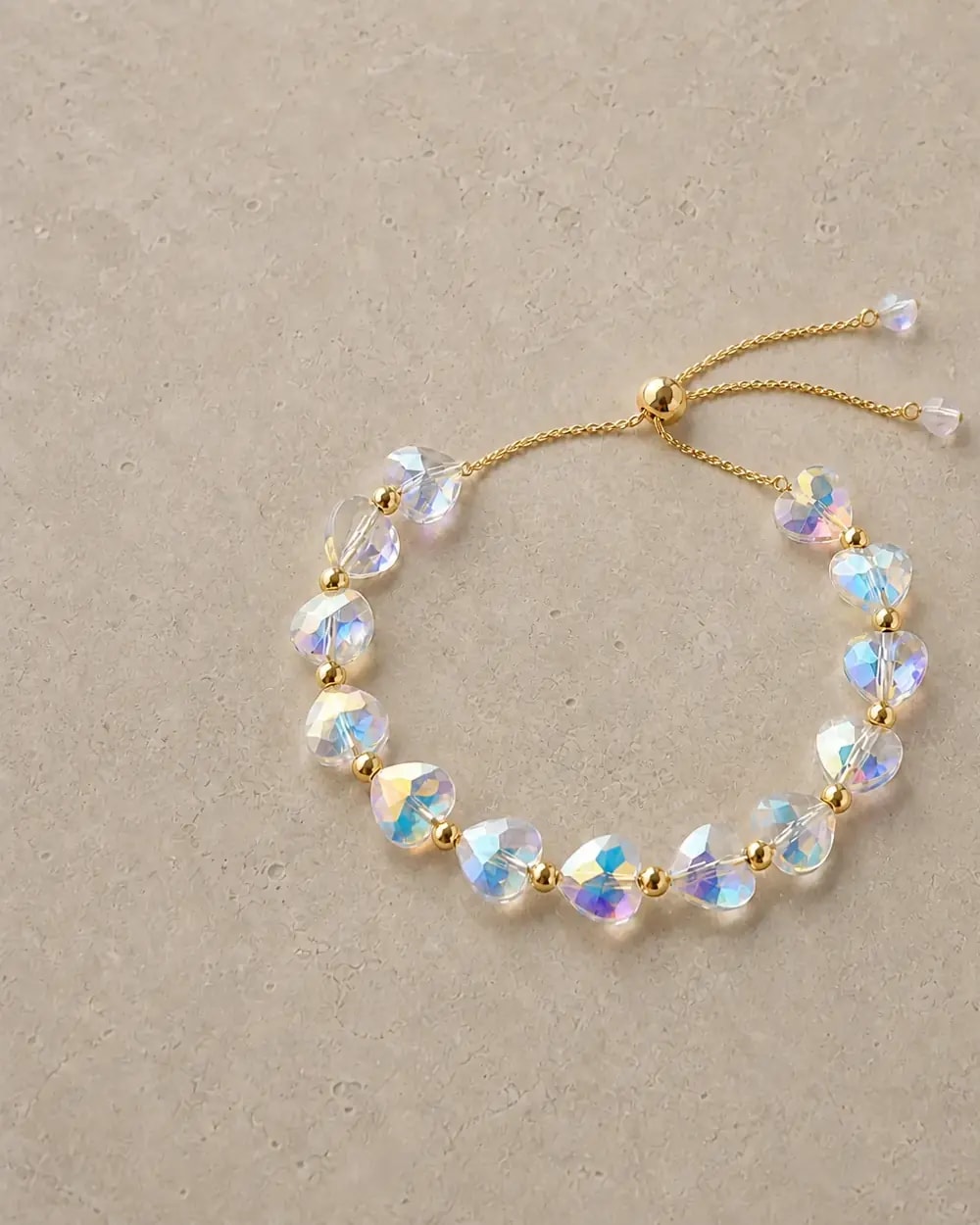 Crystal Heart Beaded Bracelet