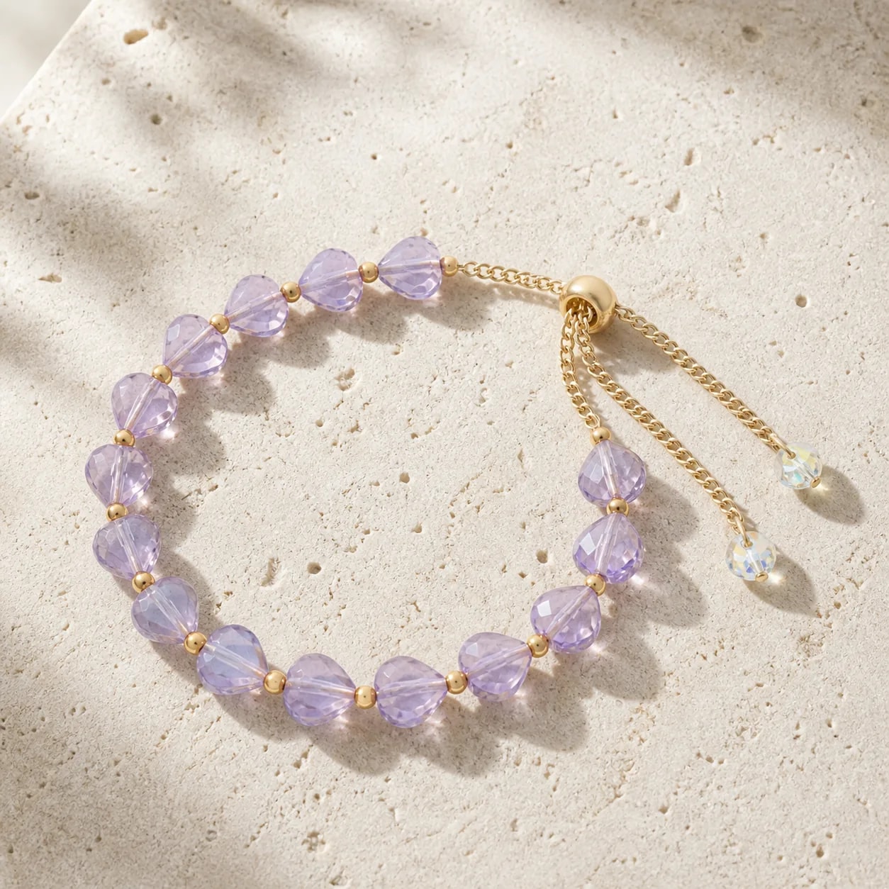 Crystal Heart Beaded Bracelet