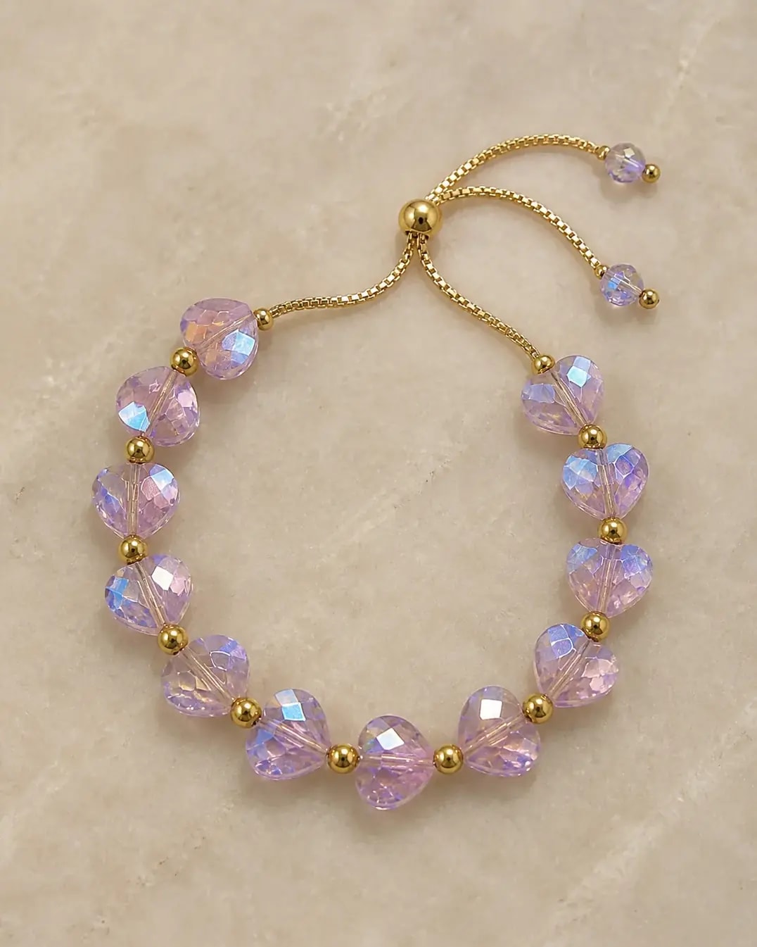 Crystal Heart Beaded Bracelet