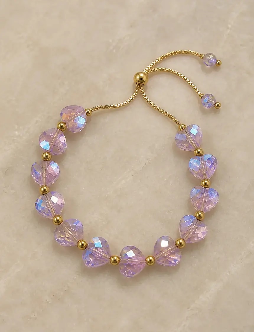 Crystal Heart Beaded Bracelet