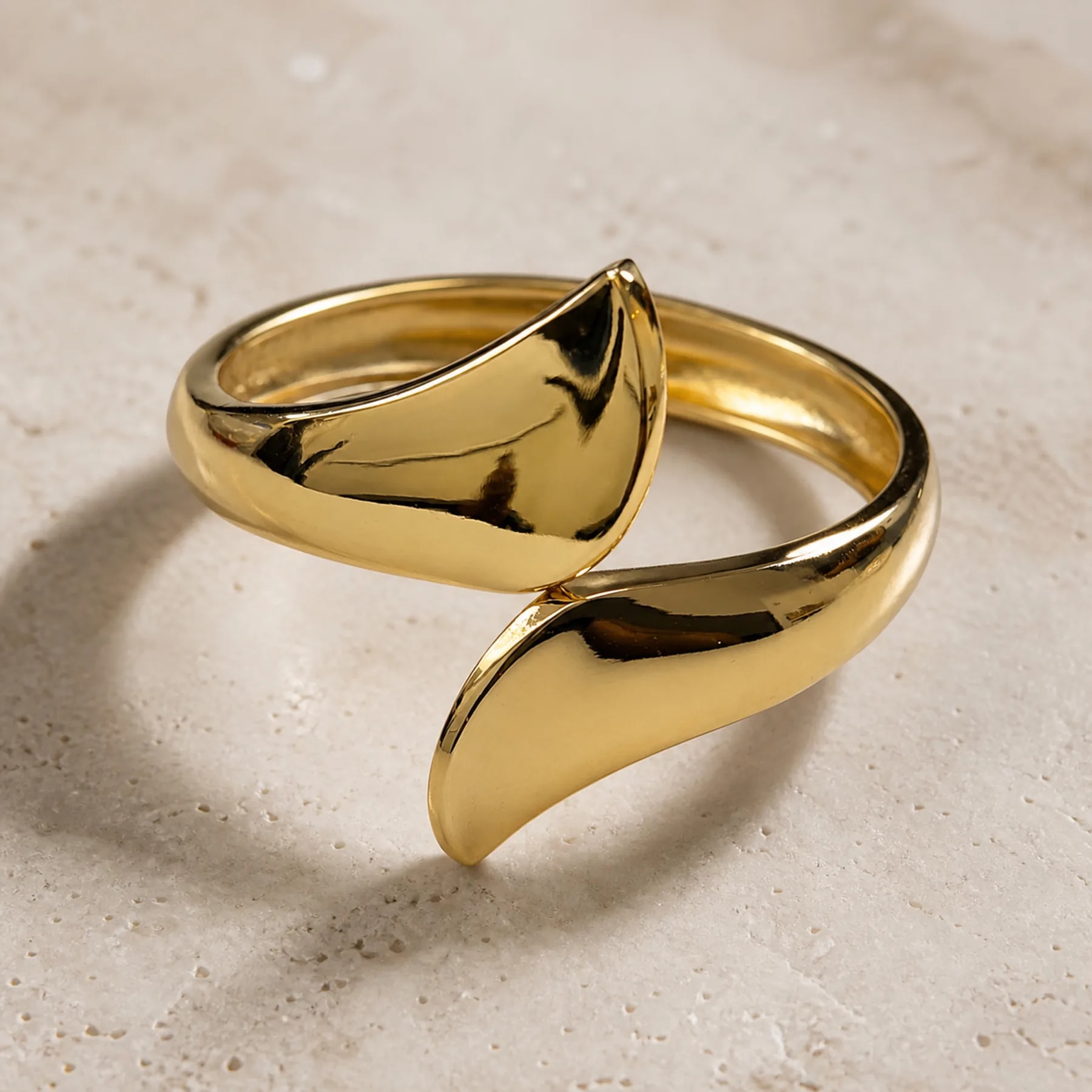 Sculptural Twist Gold Cuff Bracelet