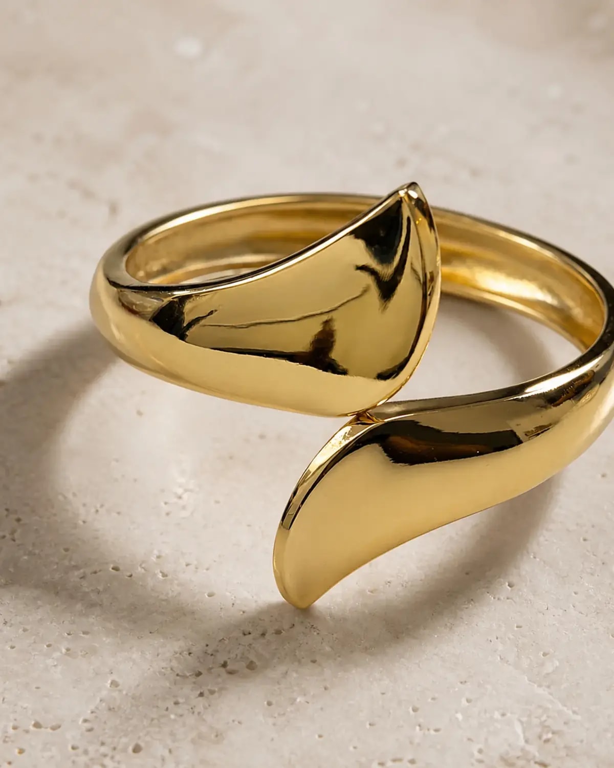 Sculptural Twist Gold Cuff Bracelet