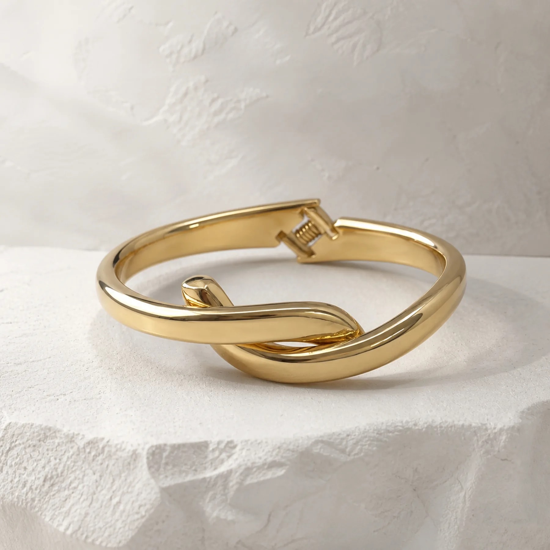 Interlock Knot Gold Cuff Bracelet