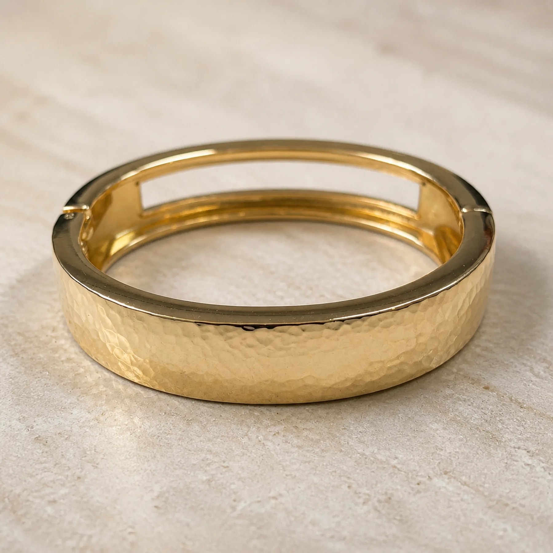 Hammered Gold Classic Bangle