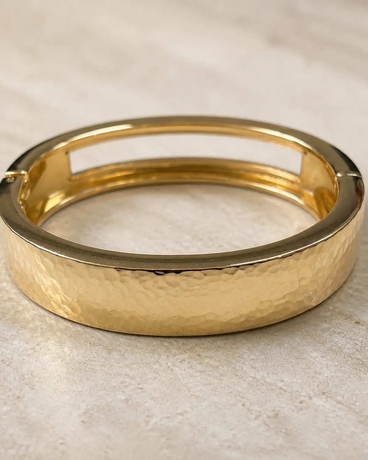 Hammered Gold Classic Bangle
