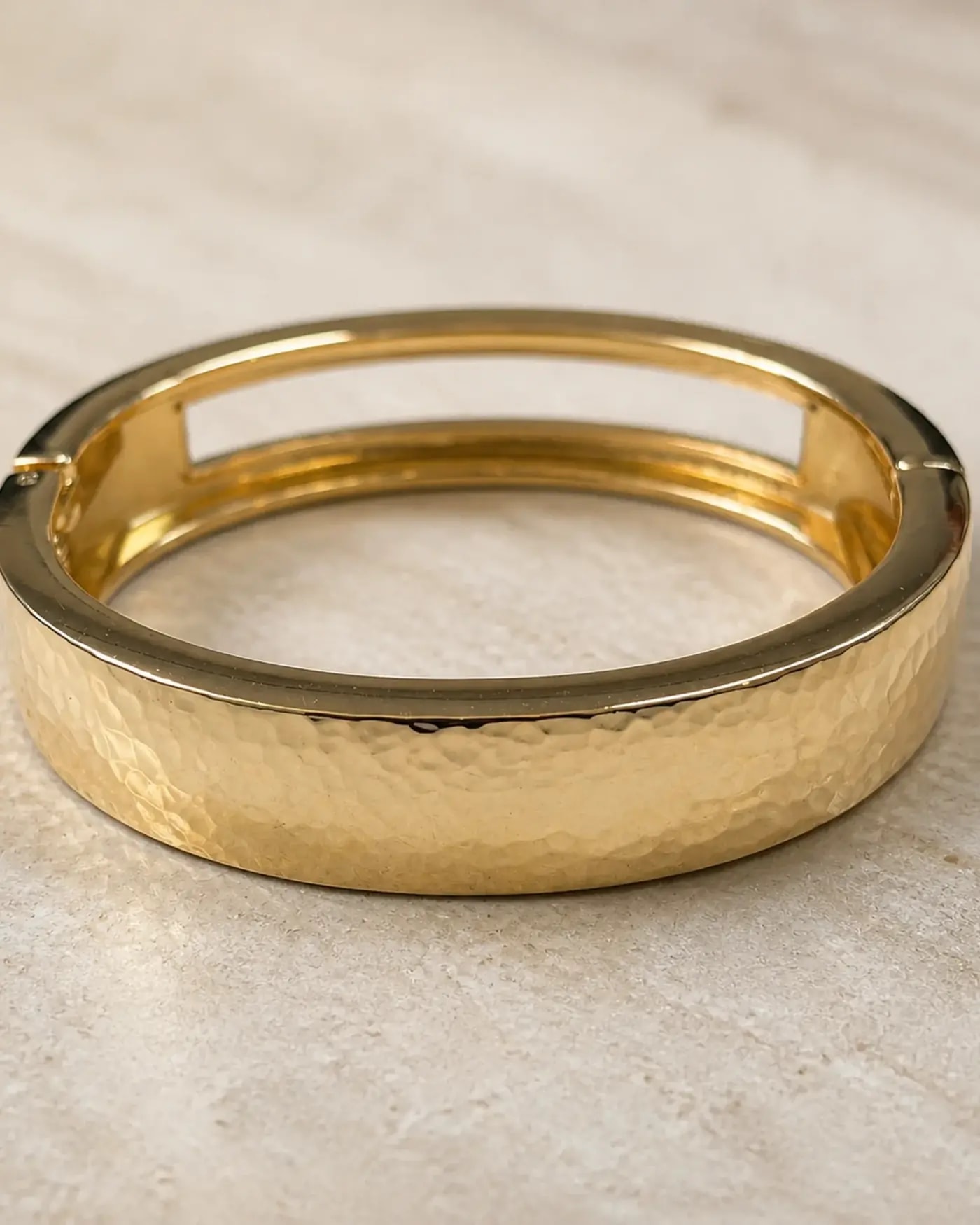 Hammered Gold Classic Bangle