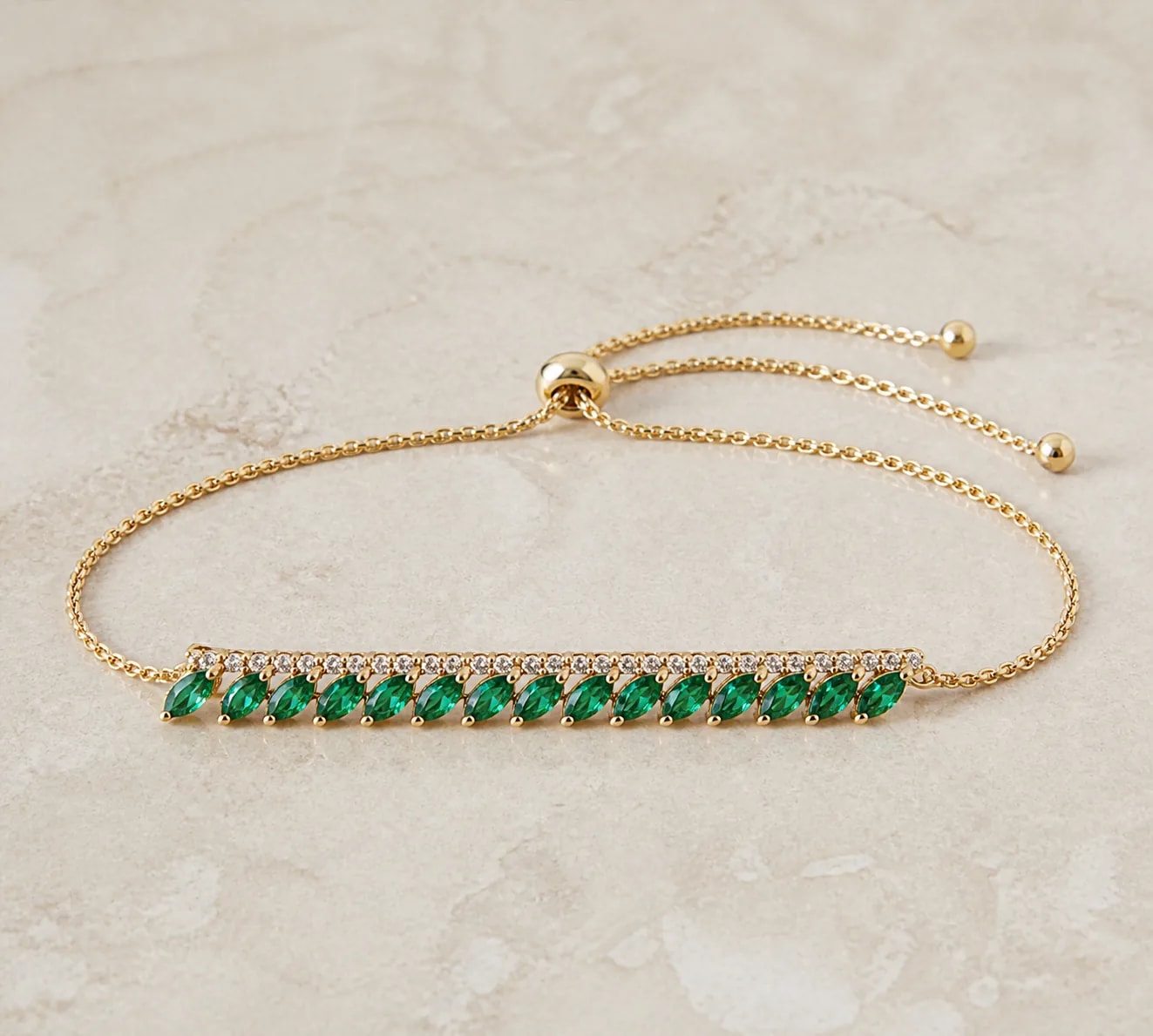 Emerald Spark Line Bracelet