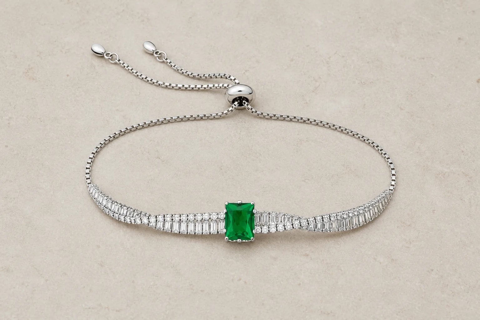 Emerald Wave Crystal Bracelet