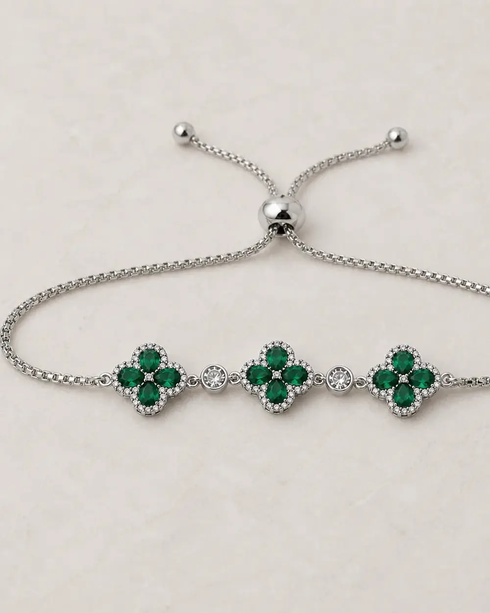Lucky Clover Crystal Bracelet