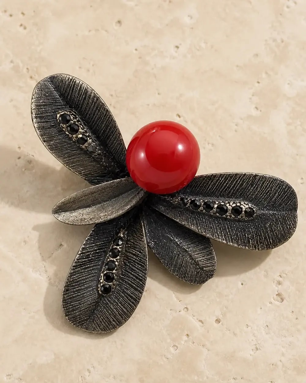 Midnight Bloom Statement Brooch