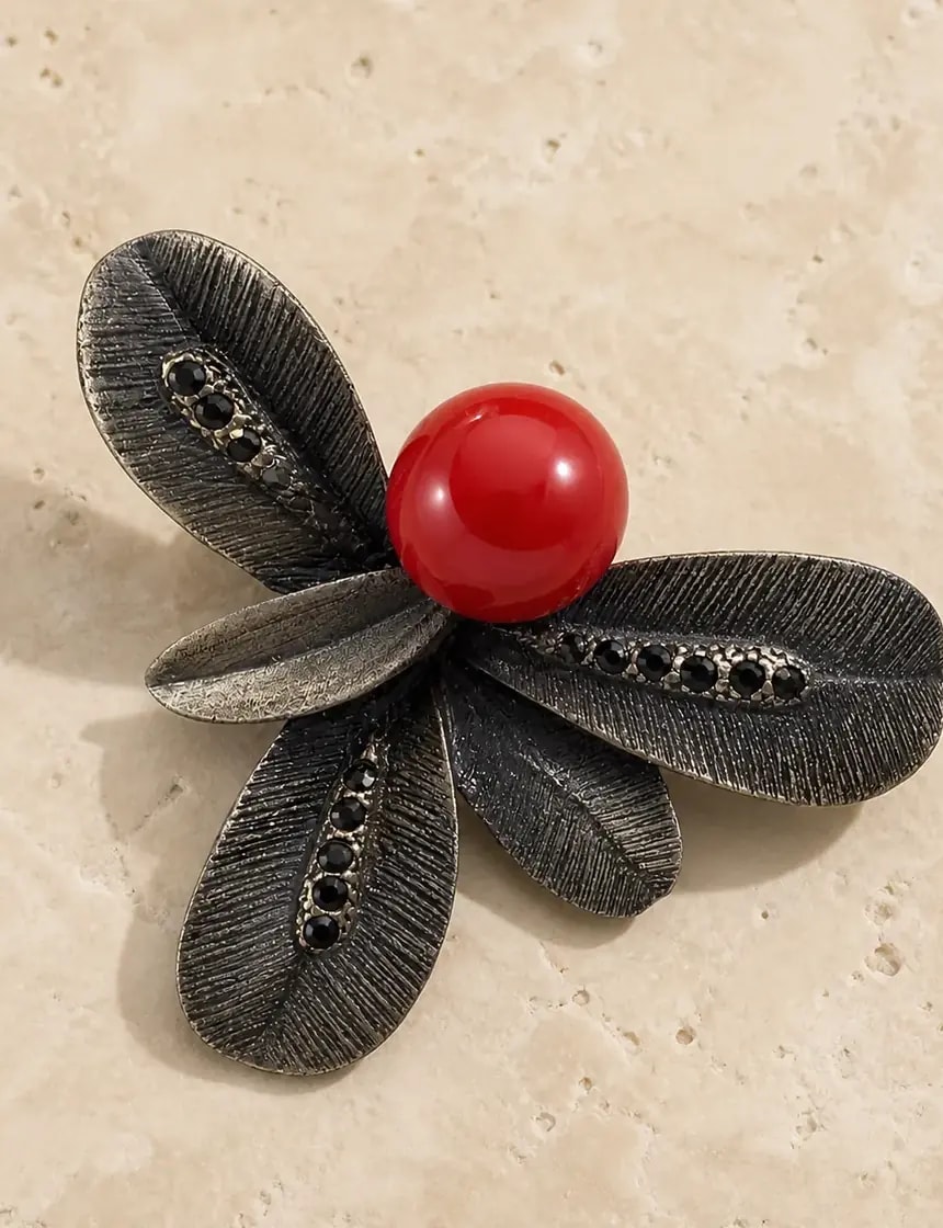 Midnight Bloom Statement Brooch