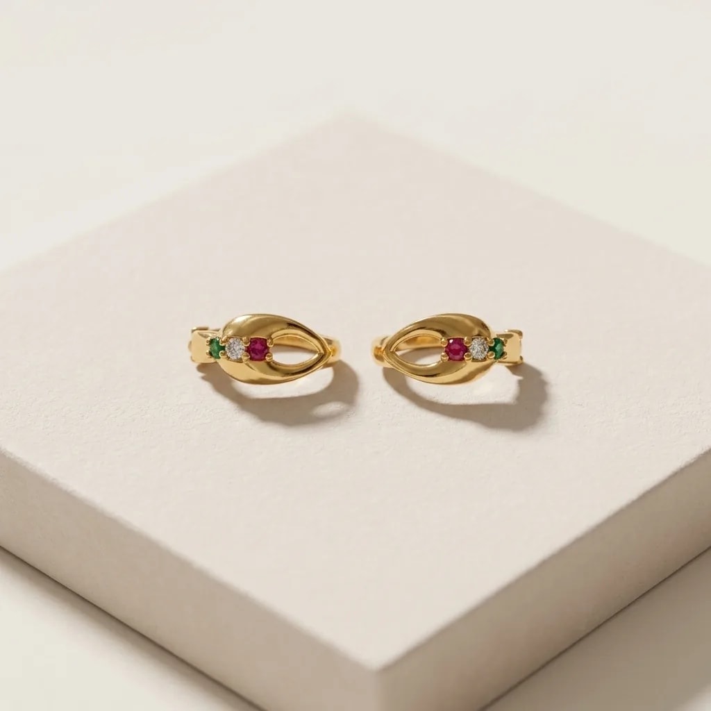 Golden Mini Lobe Rings