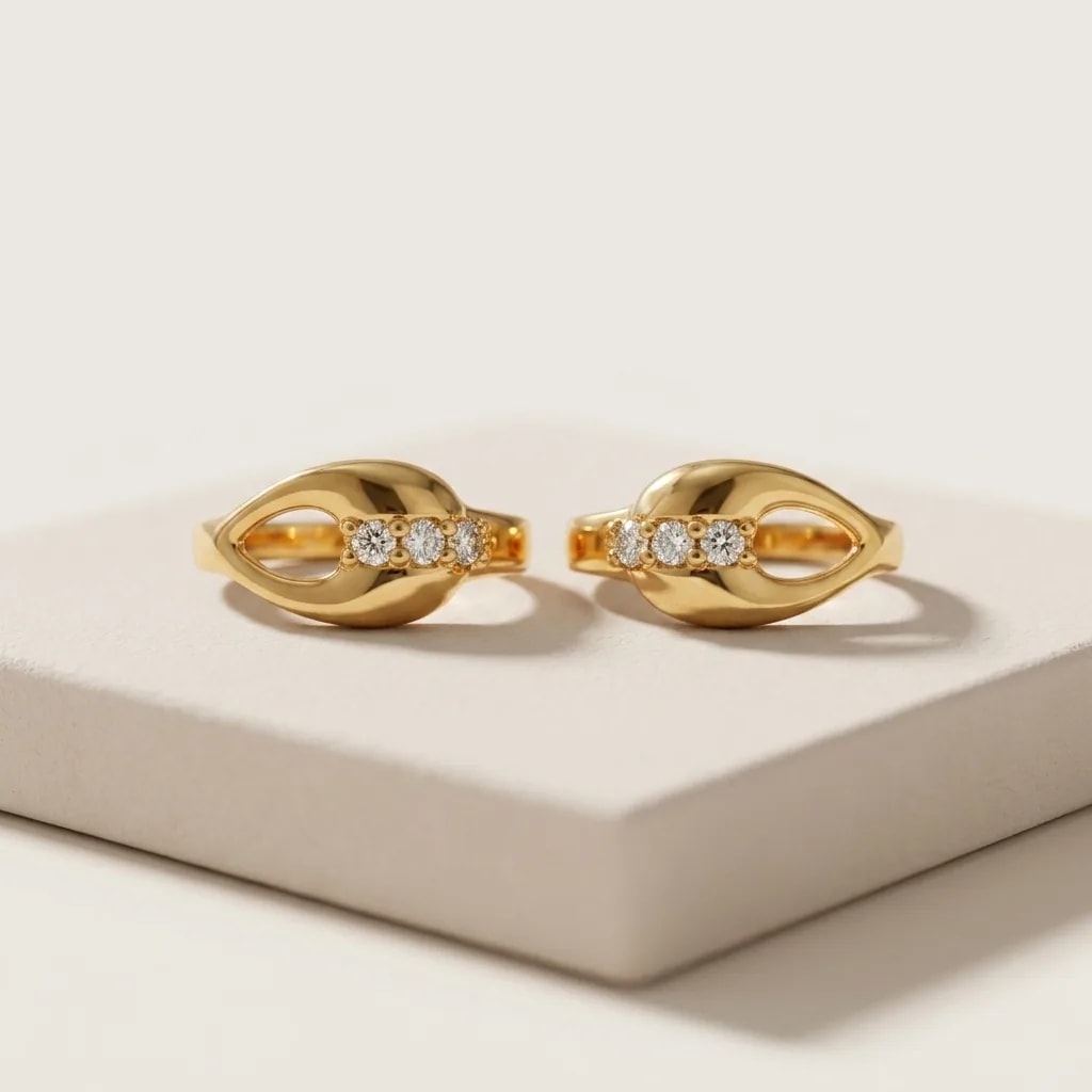 Golden Mini Lobe Rings