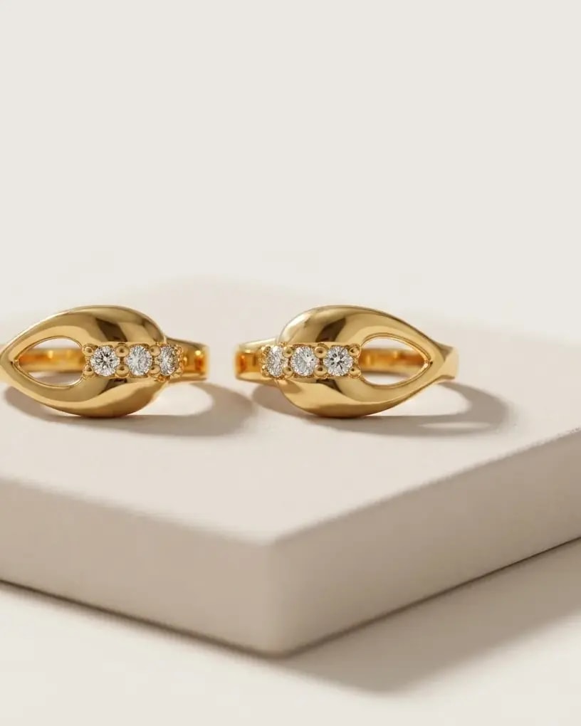 Golden Mini Lobe Rings