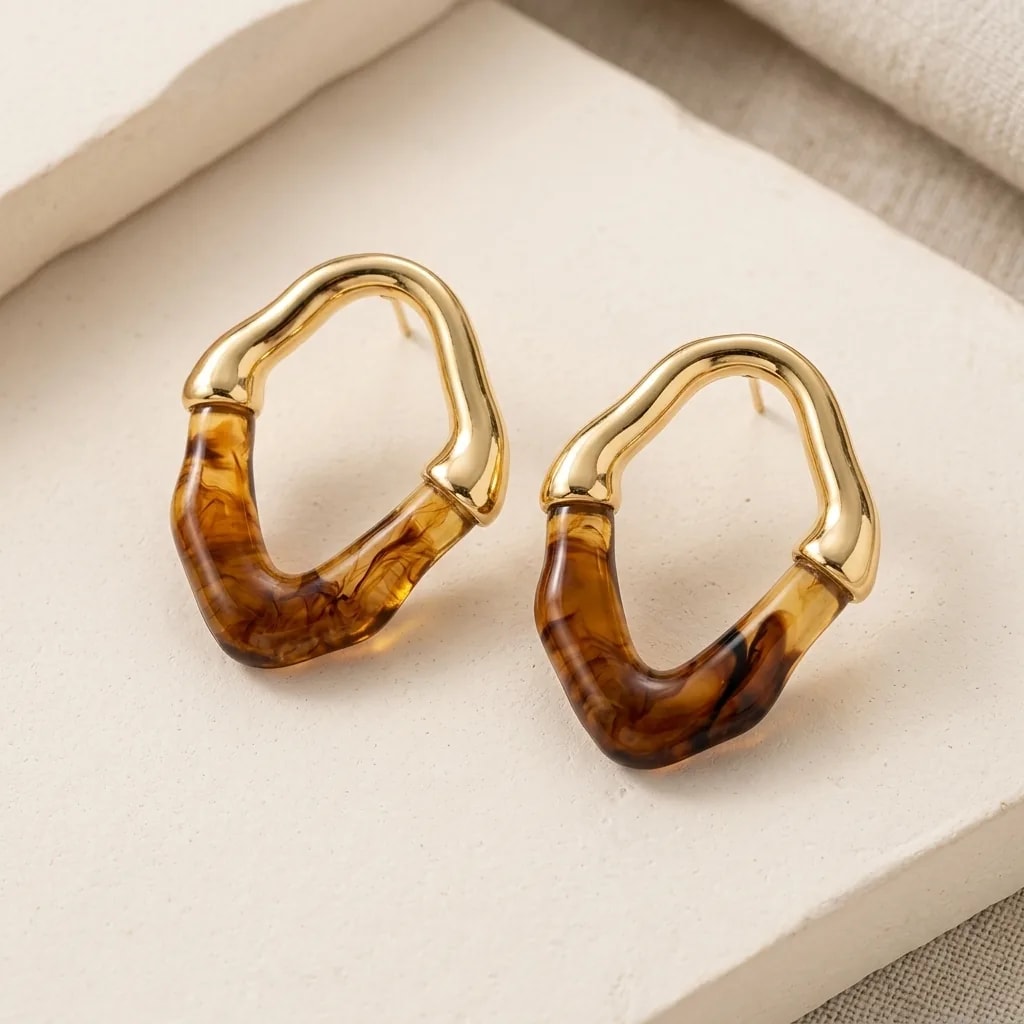 Honey Wave Hoop Earrings