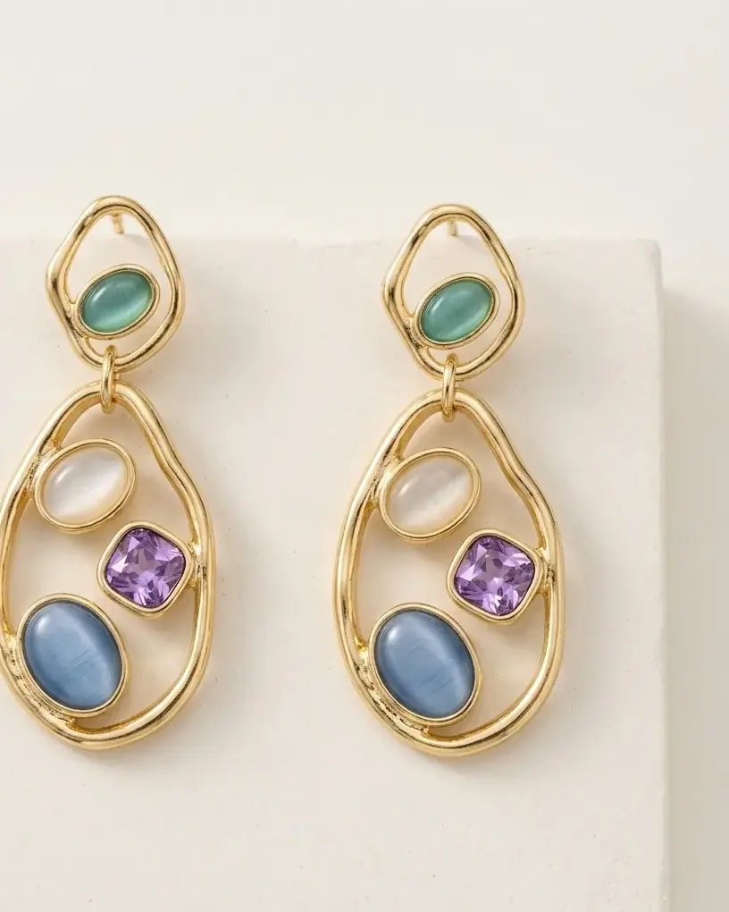 Opal Pebble Luxe Drop Earrings