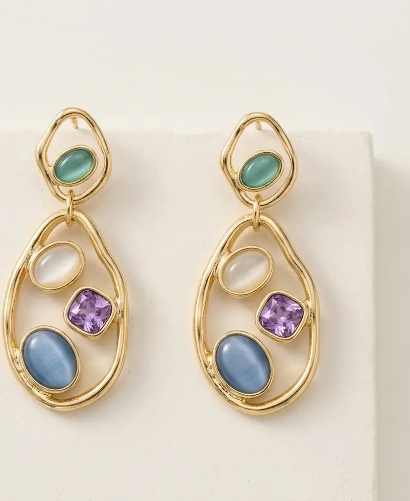Opal Pebble Luxe Drop Earrings