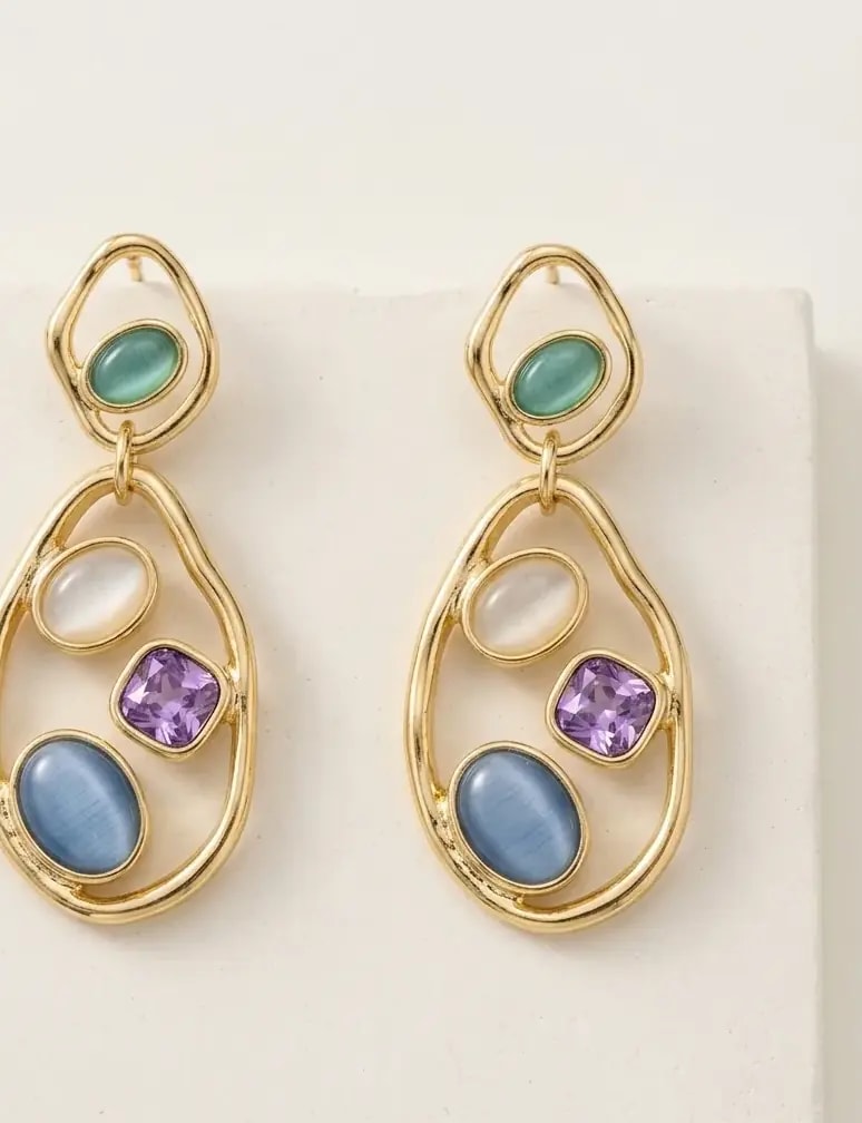 Opal Pebble Luxe Drop Earrings