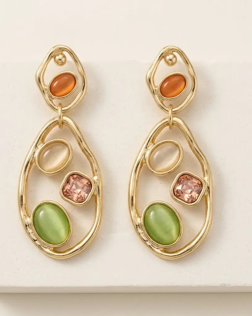 Opal Pebble Luxe Drop Earrings