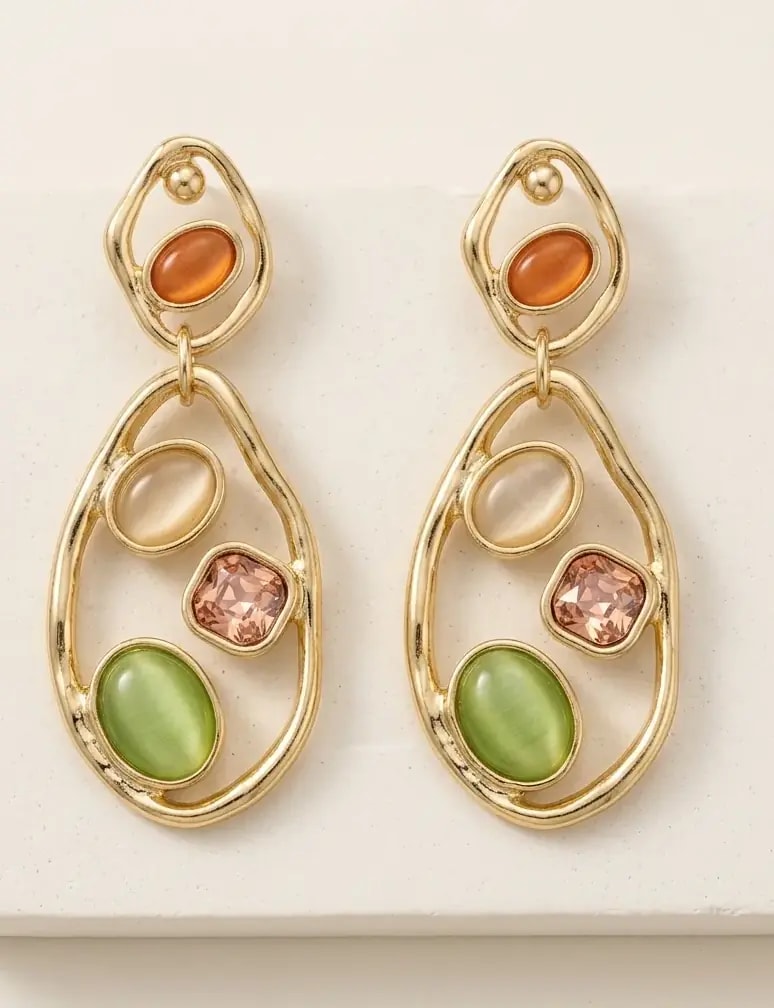 Opal Pebble Luxe Drop Earrings