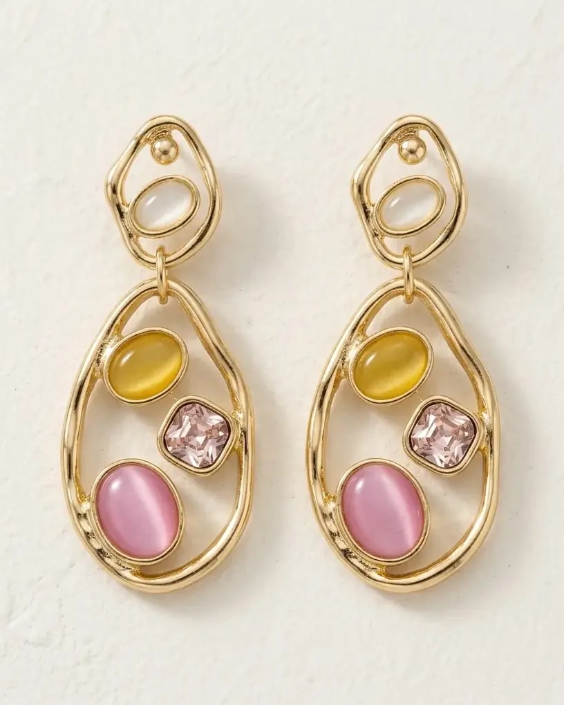 Opal Pebble Luxe Drop Earrings