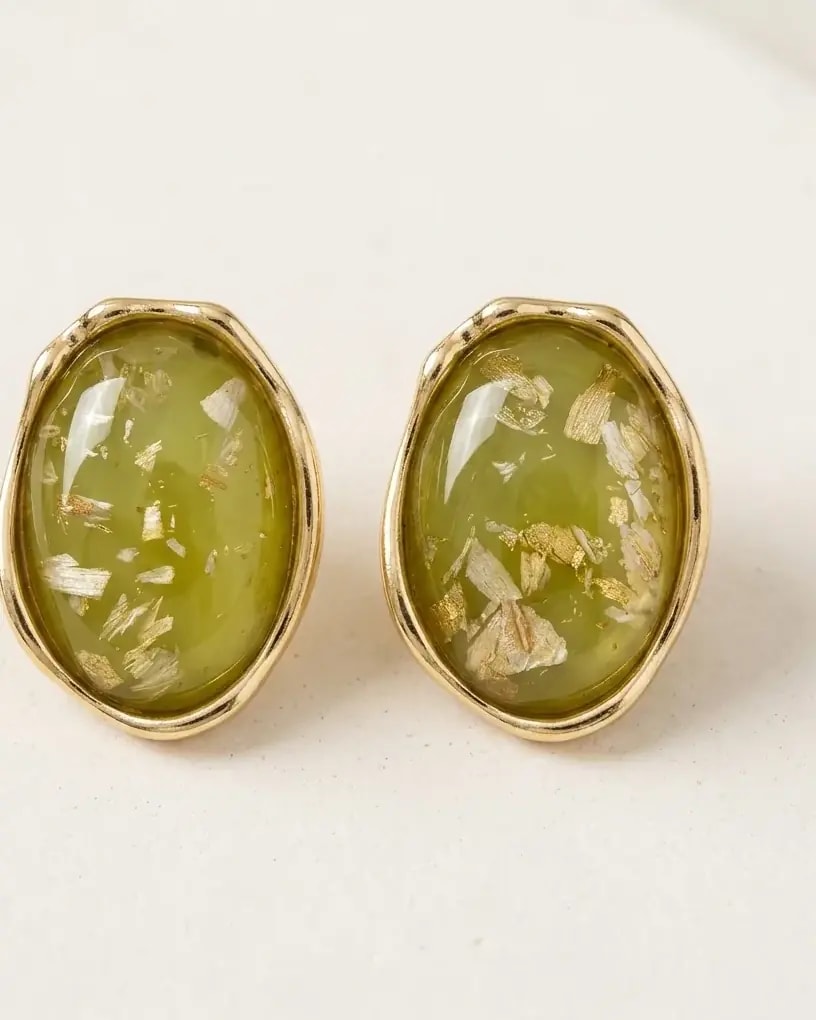Frosted Resin Bloom Stud Earrings