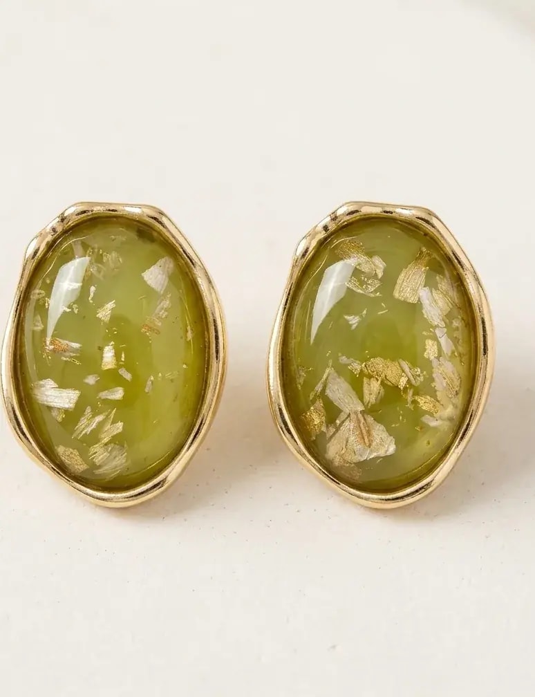 Frosted Resin Bloom Stud Earrings