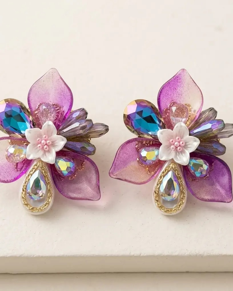 Willow bloom Crystal Statement Earrings