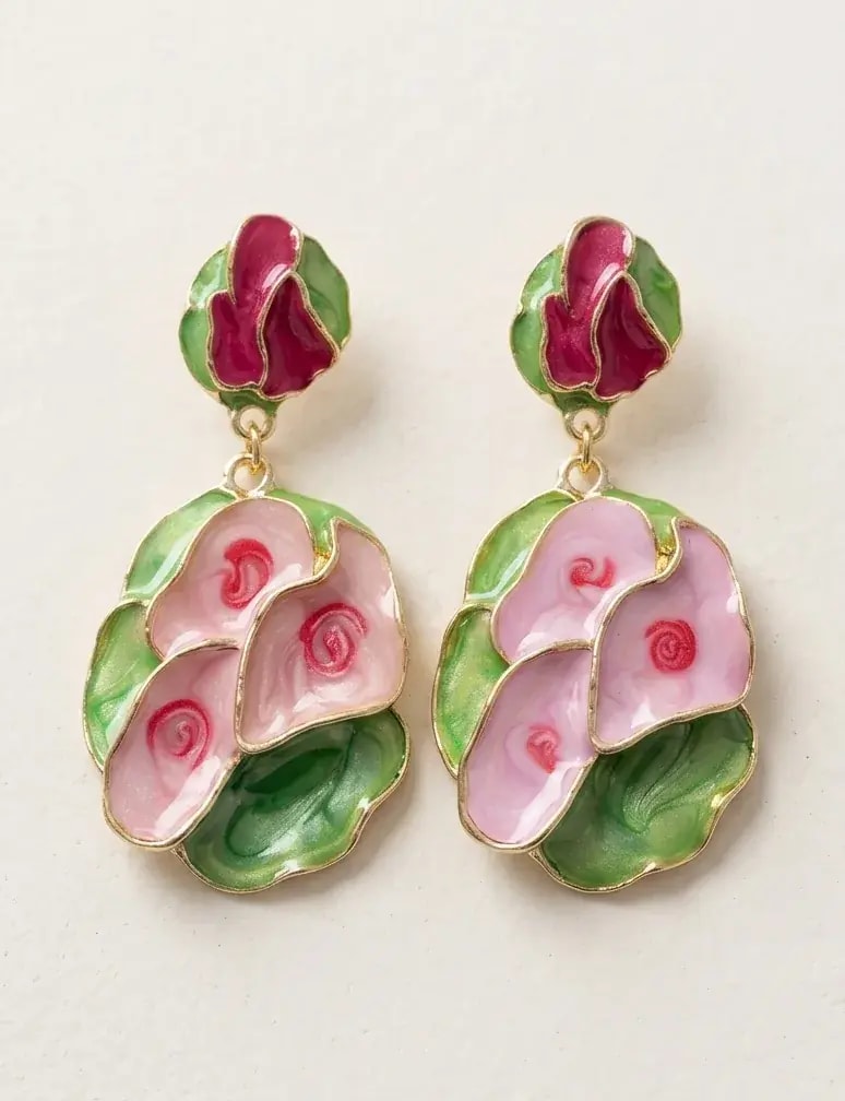 Rose Belle Drop Statement Earrings