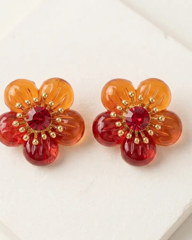 Ember Bloom Stud Earrings