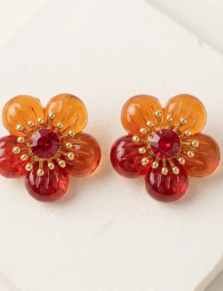 Ember Bloom Stud Earrings