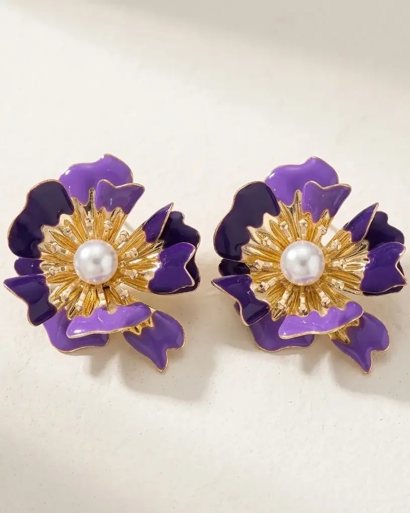 Royal Violet Bloom Earrings