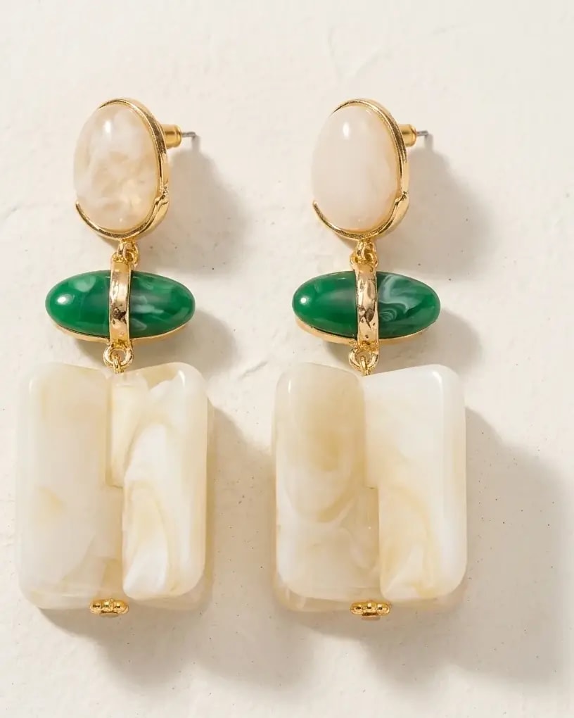 Celeste Marble Drop Earrings