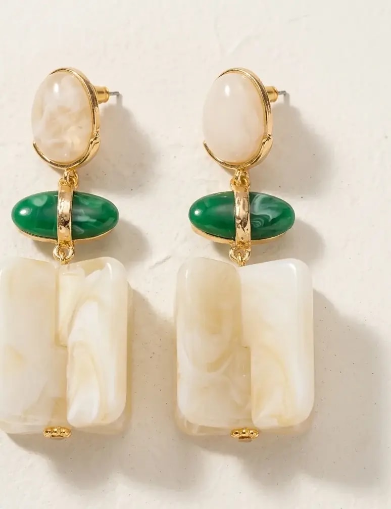 Celeste Marble Drop Earrings