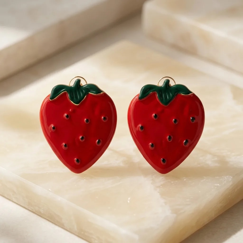 Berry Bliss Strawberry Earrings