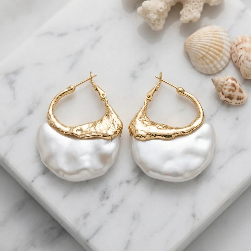 Luna Pearl Sculpt Earrings