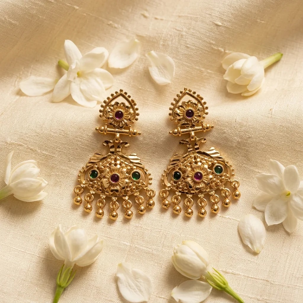 Kanaka Heirloom Gold-Toned Screw Back Earrings