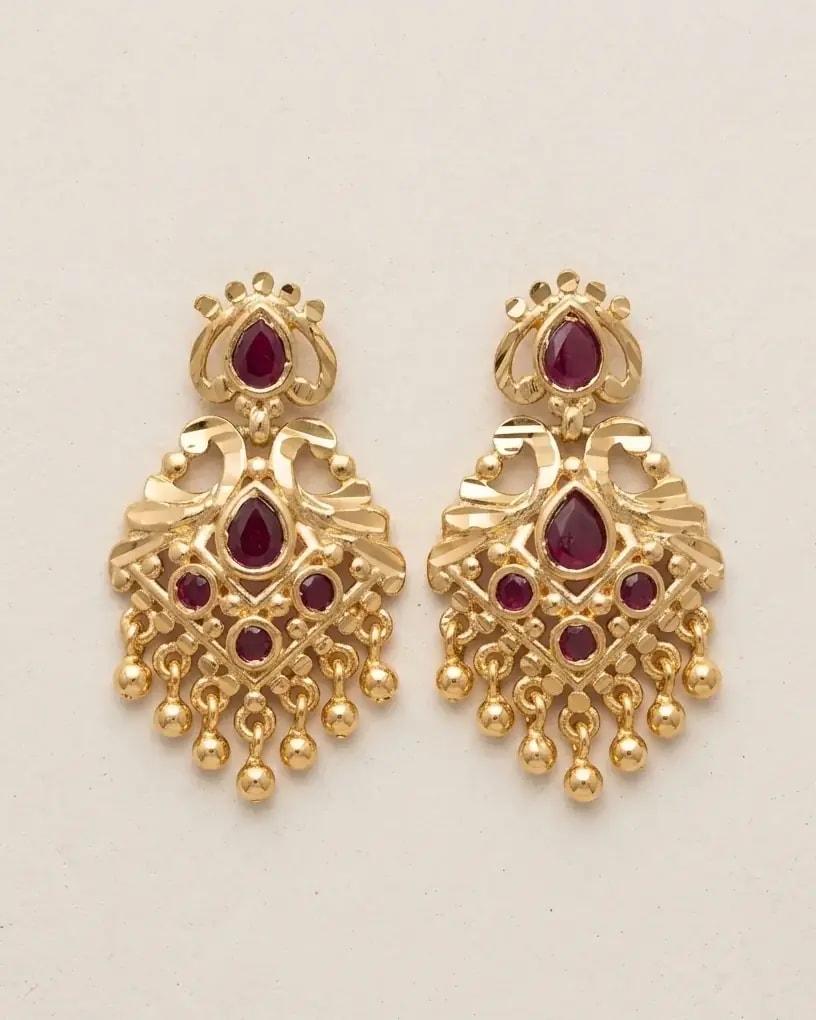 Mayura Heirloom Gold-Toned Screw Back Earrings