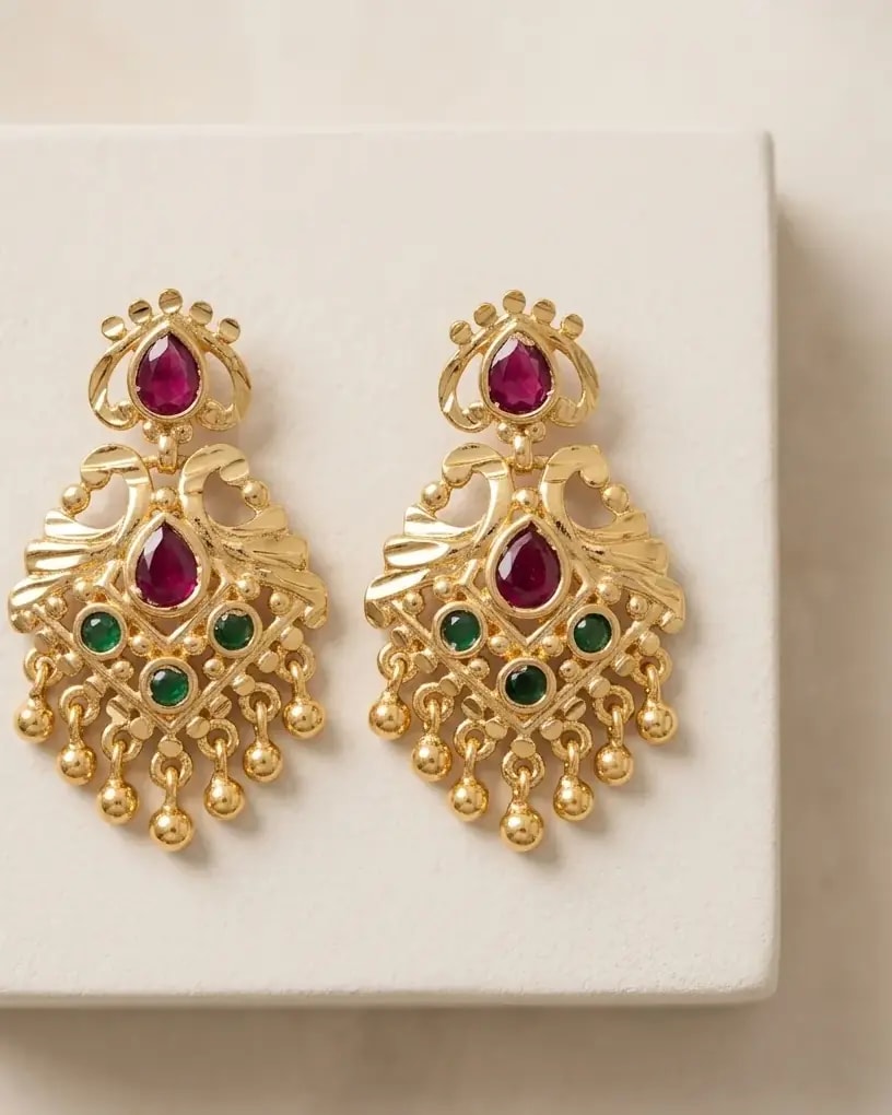 Mayura Heirloom Gold-Toned Screw Back Earrings
