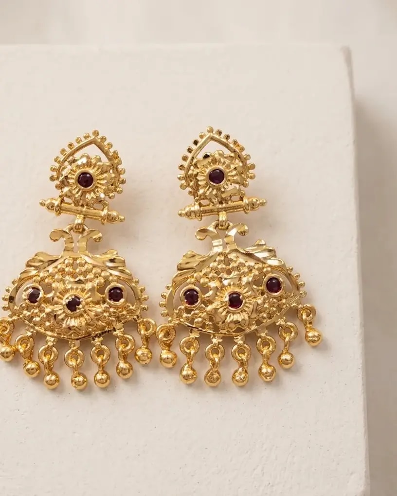 Torana Heirloom Gold-Toned Screw Back Earrings