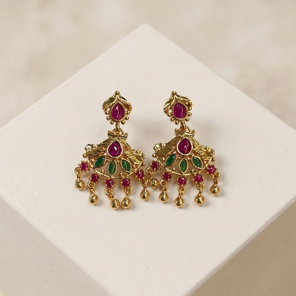 Rajsi Heirloom Gold-Toned Screw Back Earrings