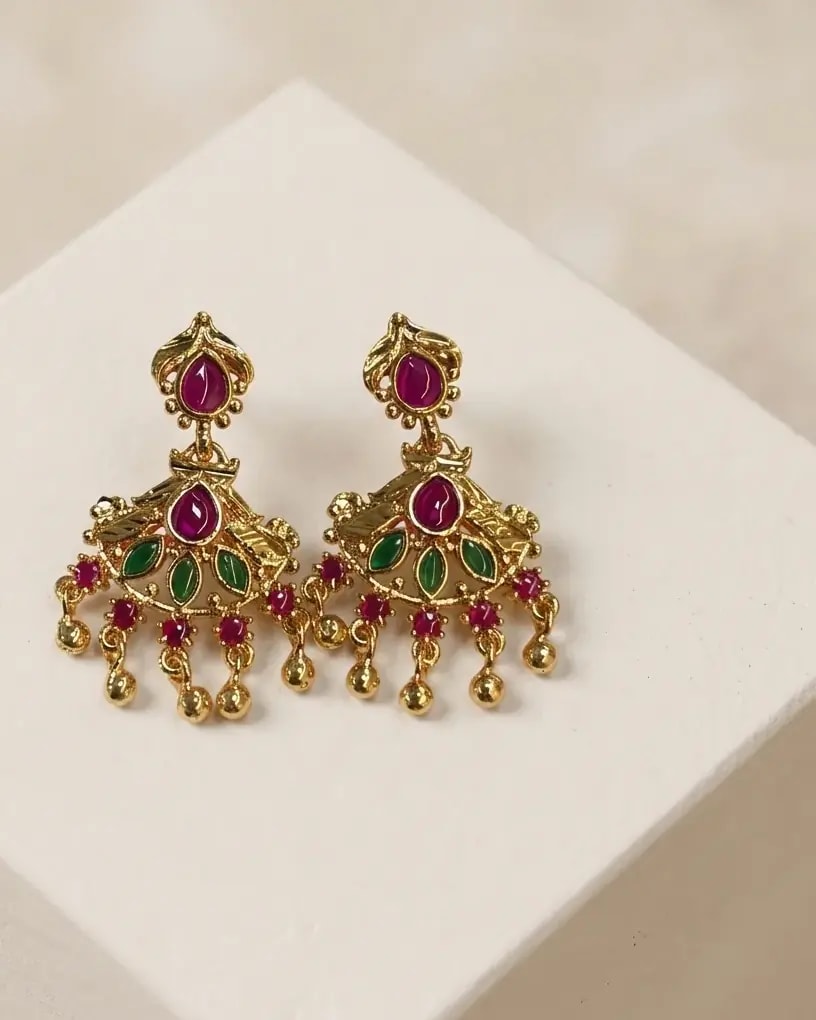 Rajsi Heirloom Gold-Toned Screw Back Earrings