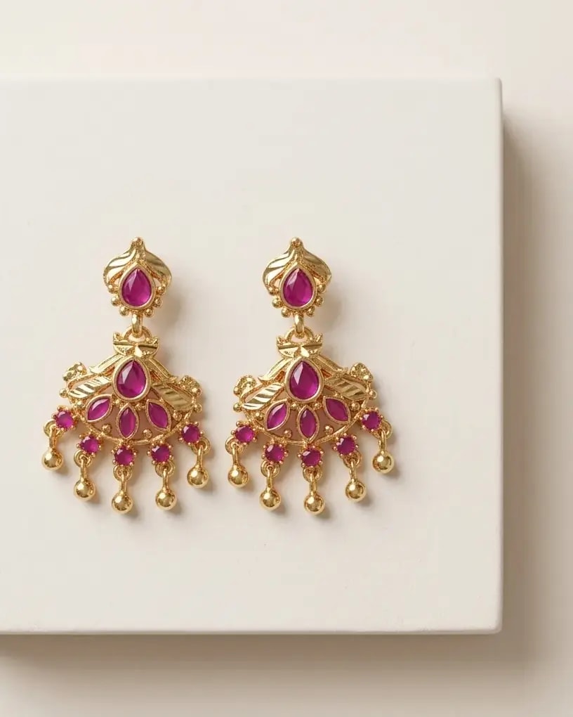 Rajsi Heirloom Gold-Toned Screw Back Earrings