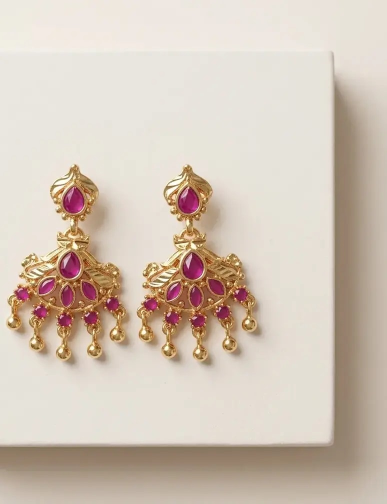 Rajsi Heirloom Gold-Toned Screw Back Earrings